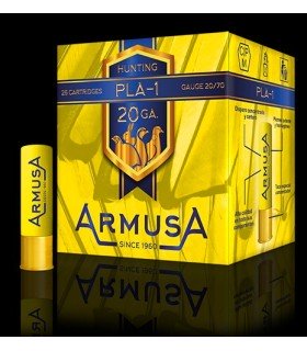 Compra el cartucho ARMUSA PLA-1 calibre 20/70 con carga de 28 g y taco contenedor.
