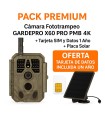 PACK PREMIUM Cámara Fototrampeo GARDEPRO X60 PRO PMB 4K | Visión Nocturna + Tarjeta SIM y Datos 1 Año + Placa Solar