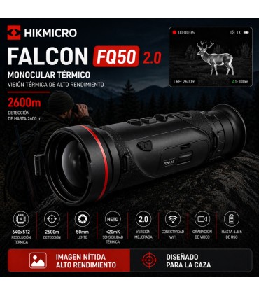 Monocular térmico HIKMICRO Falcon FQ50 2.0 2600m  Visor térmico caza 640x512