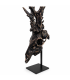 Escultura de Corzo Decorativa con Peana Metálica  Estilo Negro Envejecido