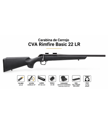 Carabina CVA Rimfire Basic .22 LR | Rifle Cerrojo CVA