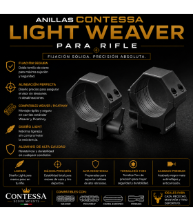 Anillas Contessa  Light Weaver DESMONTABES TUBO 30º  para Rifle