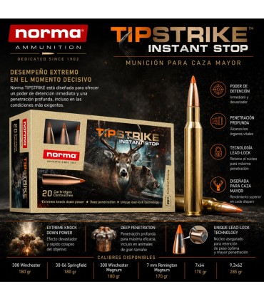 Munición Norma TIPSTRIKE para Caza Mayor