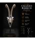 Escultura de Rebeco Plata Decorativa con Peana Metálica