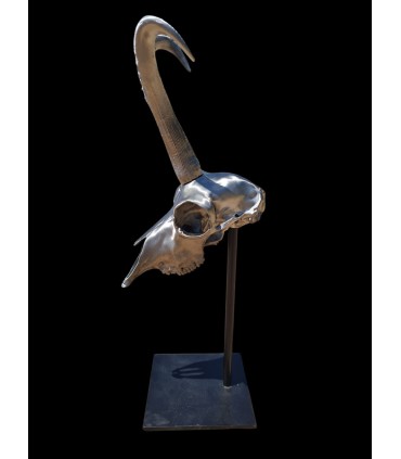Escultura de Rebeco Decorativa con Peana Metálica | Decoración Cinegética