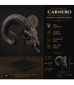 Escultura de Carnero Bronce Envejecido Decorativa con Peana Metálica