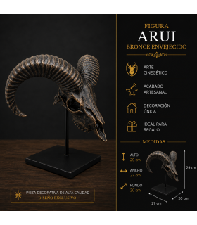 Escultura Arruí  Bronce  Envejecido con Peana Metálica
