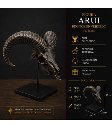 Escultura Arruí  Bronce  Envejecido con Peana Metálica