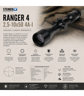 visor Steiner Ranger 4 2,5-10x50 Retícula 4A-I