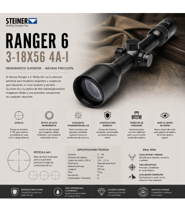 Visor Steiner Ranger 6 3-18x56 Retícula 4A-I