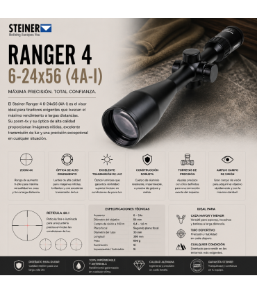Visor Steiner Ranger 4 6-24x56 Retícula 4A-I