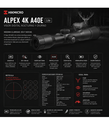 Visor digital nocturno y diurno Alpex 4K A40E Lite HIKMICRO