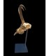 Escultura de Rebeco dorado Decorativa con Peana Metálica | Decoración Cinegética