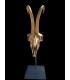 Escultura de Rebeco dorado Decorativa con Peana Metálica | Decoración Cinegética