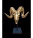 Escultura de Carnero Bronce Envejecido con Peana Metálica | Decoración Cinegética