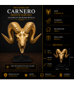 Escultura de Carnero Dorado Decorativa con Peana Metálica