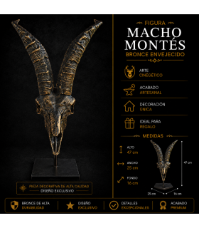 Escultura Macho Montés Bronce Envejecido