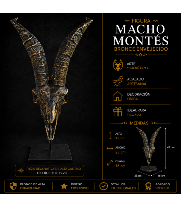 Escultura Macho Montés Bronce Envejecido