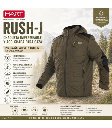 Chaqueta HART RUSH-J Impermeable y Acolchada para Caza
