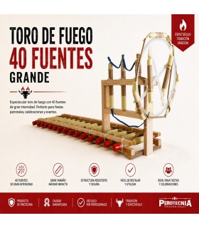 Toro de Fuego  40 Fuentes cartuchos Grande
