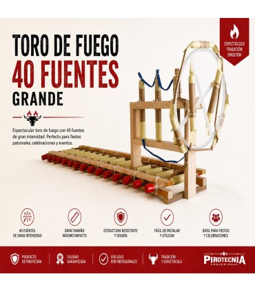 Toro de Fuego  40 Fuentes cartuchos Grande