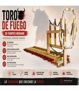 Toro de Fuego  30 Fuentes cartuchos mediano