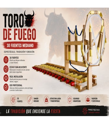 Toro de Fuego  30 Fuentes cartuchos mediano