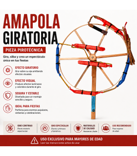Pieza Pirotécnica Amapola Giratoria