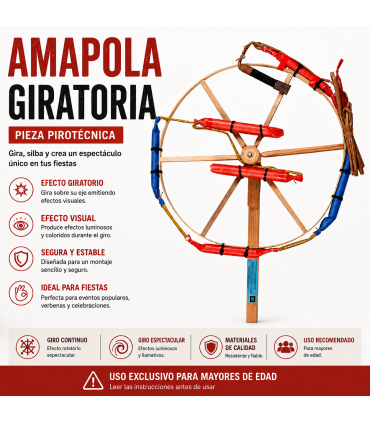 Pieza Pirotécnica Amapola Giratoria