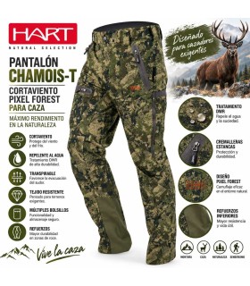 Pantalón HART CHAMOIS-T Cortaviento Pixel Forest para Caz