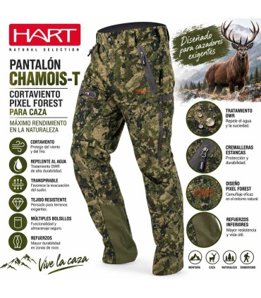 Pantalón HART CHAMOIS-T Cortaviento Pixel Forest para Caz