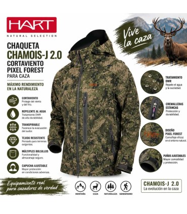 Chaqueta HART CHAMOIS-J 2.0 Cortaviento Pixel Forest
