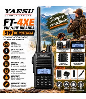 Emisora YAESU FT-4XE VHF/UHF 5W Bibanda Portátil