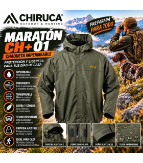 Chaqueta Chubasquero CHIRUCA Maratón CH+ 01 Impermeable para Caza