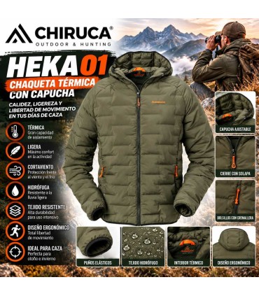 Chaqueta CHIRUCA Heka 01 Térmica con Capucha para Caza