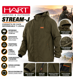 Chaqueta Chubasquero HART STREAM-J Impermeable para Caz